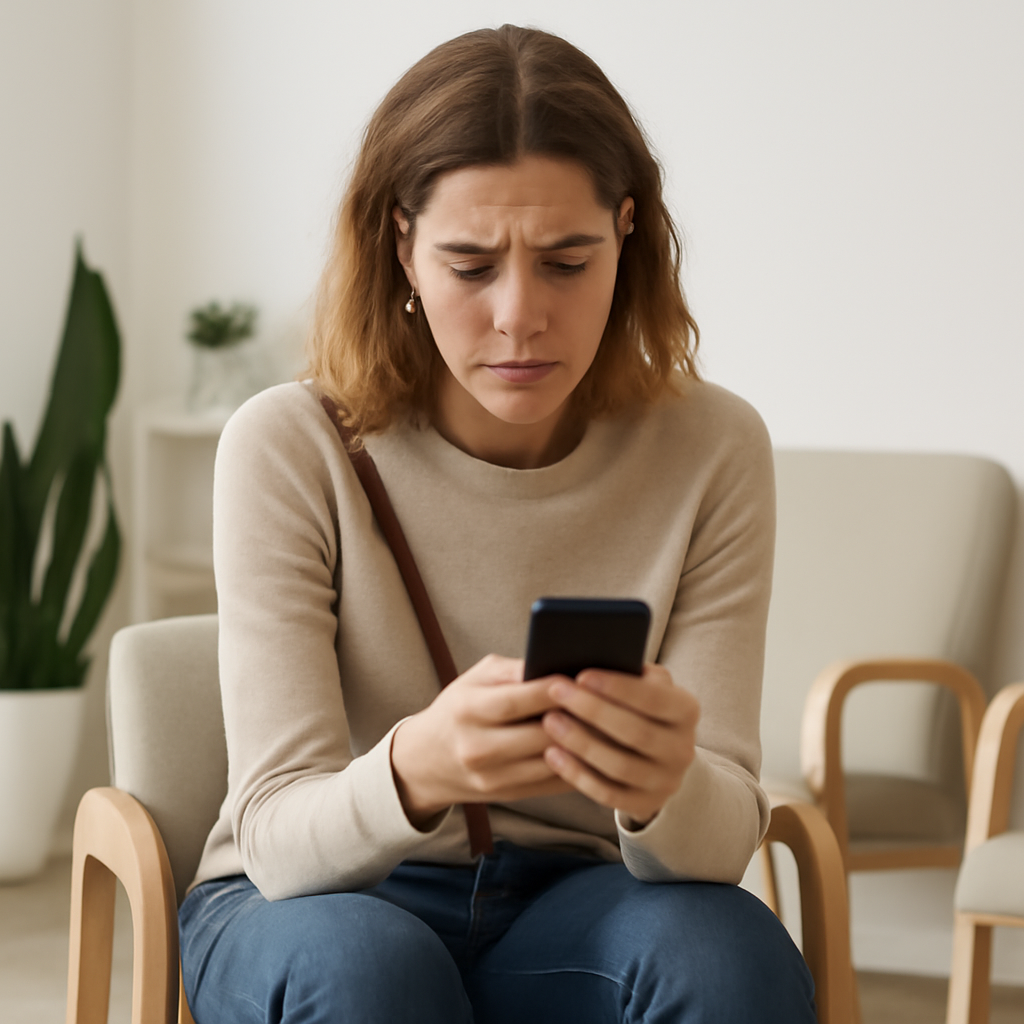 IBS appointment preparation — person waiting at doctor's office